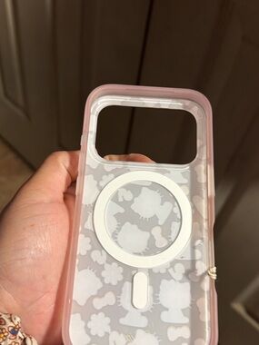 Sonix Pink Clear MagSafe Case with White Hello Kitty Pattern